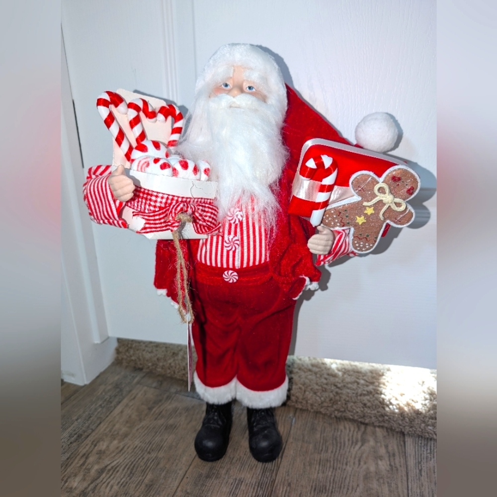 Santa holding candy Christmas holiday decor by Sleigh Hill, NEW
